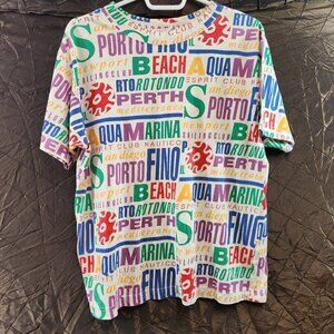 Vintage 90s ESPRIT All Over Print Colorful T-Shirt Mens Small